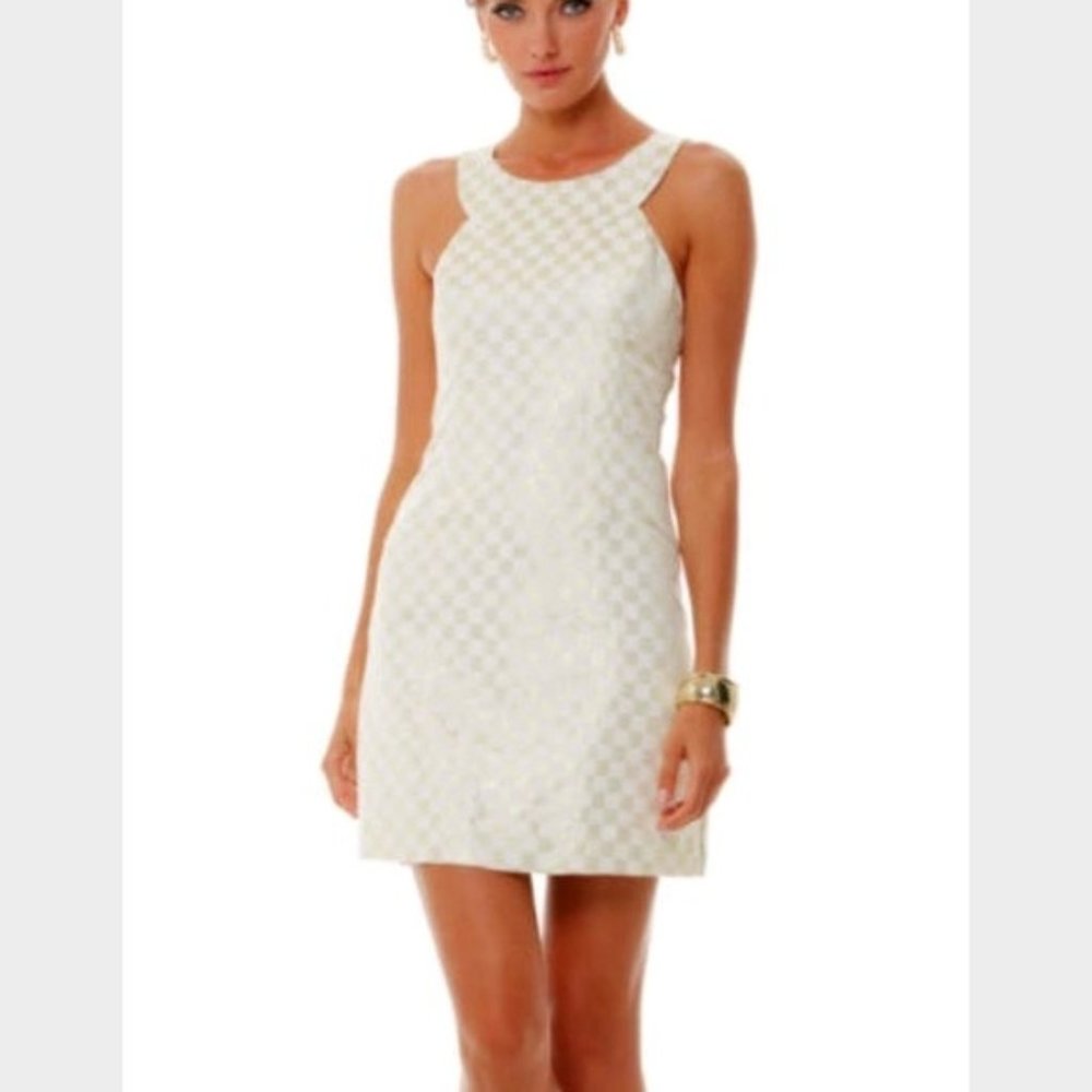Lilly Pulitzer White/Gold Jepson Dress